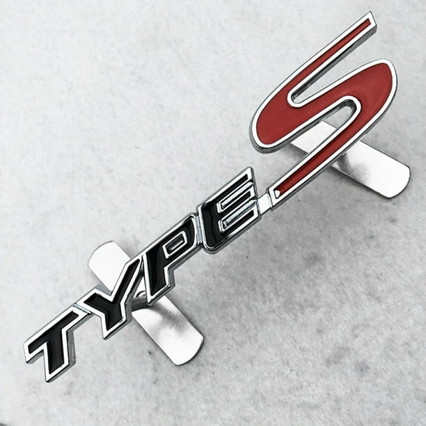 TYPE-S White Metal Grille Emblem Sticker Badge Sport Hatchback civic Coupe fit